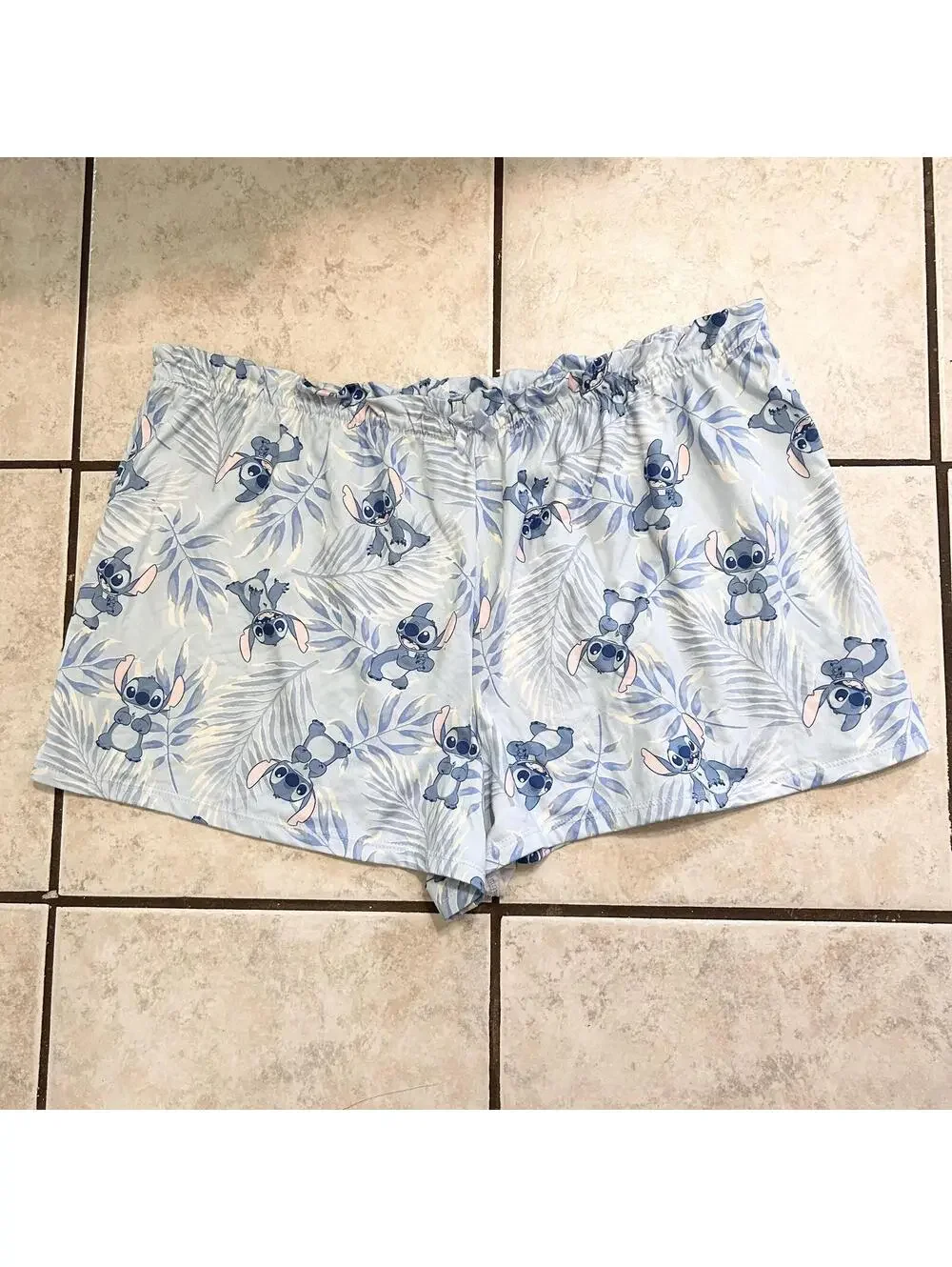 Disney Lilo & Stitch Blue Short Sleeve Shirt Shorts Pajama Set Women's X-Large - Picture 6 of 7